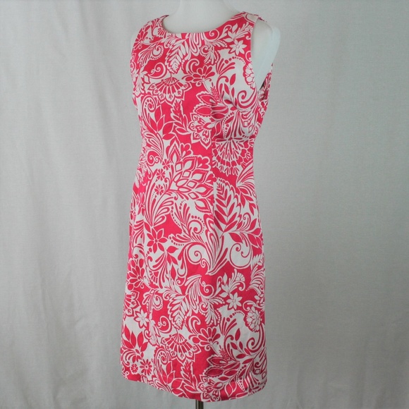 Pappagallo Floral Dress In Pink and White - Picture 5 of 7
